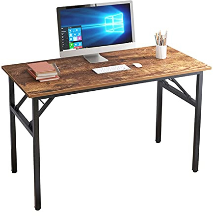 sogesfurniture Schreibtisch Klapptisch 100x60cm / 120x60cm Computertisch Bürotisch Konferenztisch, AC5B-100&120-SF (Braun & Schwarz, 120 x 60 x 75cm)