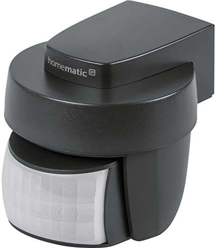 Homematic IP Smart Home Bewegungsmelder mit Dämmerungssensor – außen, anthrazit, Zubehör für Smart Home, Bewegungserkennung, schaltet Leuchten, Energie sparen, 156227A0