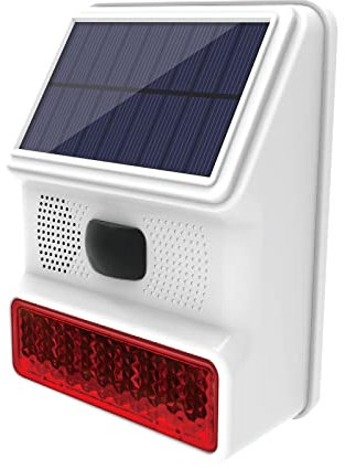 Solar-Sirene für den Außenbereich, mit LED-Blinklicht, 110 dB, kompatibel mit Alarmanlage für Haus, Bauernhof, Scheune, Villa, Hof, Garten