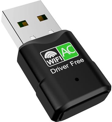 Antena WiFi USB, RENGOGA AC600Mbit/s Adaptador Red WiFi Dual Band 433Mbps 5GHz/150Mbps, Receptor WiFi para PC Sobremesa Laptop, Adaptador WiFi Dongle Soporta Windows 11/10/8/8.1/7/XP