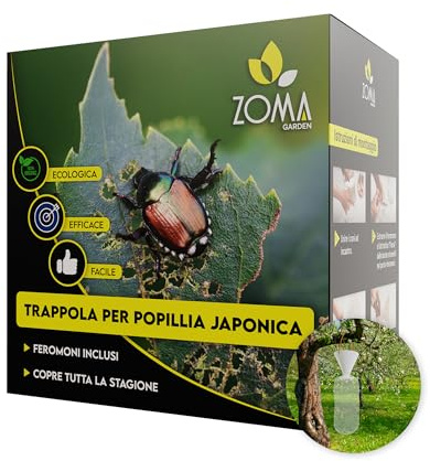 Zoma Trappola biologica popillia japonica effetto duraturo, Feromoni Popilia Japonica Inclusi, Trappola popillia japonica Facile da Montare con Video Istruzioni Incluse