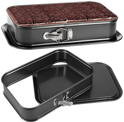 LANYOTA Backform Rechteckig,Große Springform-Kuchenform Käsekuchenform, Tiramisu-Backformen Mit abnehmbarem Boden, Antihaft-Backform Form auslaufsicher (35 * 24cm)