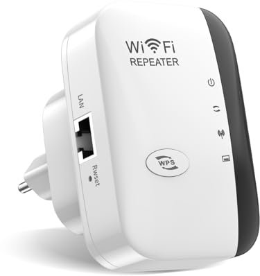 POSCA WLAN Repeater, 300 Mbit/s 2.4 GHz, WiFi Extender Booster mit Repeater/AP Modus und WPS-Funktion, bis zu 3000 qm (weiß)