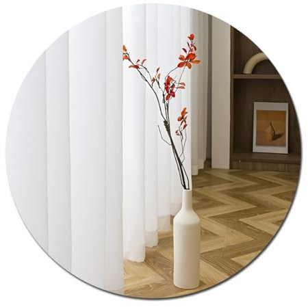 Round Acrylic Mirror for Walls, Large Safe Shatterproof Bathroom Frameless Mirror Stickers Wall-Mounted Unbreakable Mirrors for Make Up Vanity Baby Room Decor Decoration