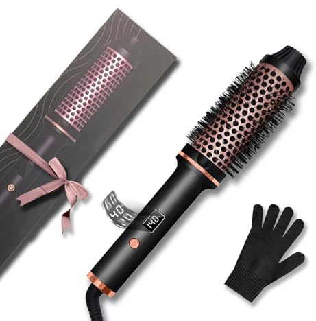 Thermal Hair Brush for Styling, 3-in-1 Professional Heated Round Haribrush Curly Hair Styler, Heat Brush Hot Air Blow Dryer Brushes for Short to Long Hair