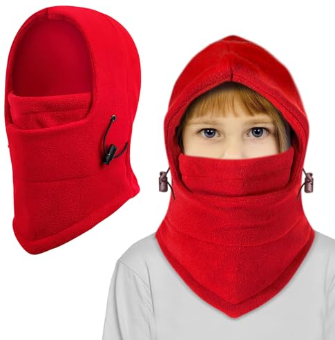 TAGVO Thermal Balaclava Hat for Kids, Multifunction Balaclava Windproof ski Mask Full Face Cover Hat Breathable Snood Hood Hat Neck Warmer for Helmet Winter Outdoor Sports Suitable for 4-10 Years