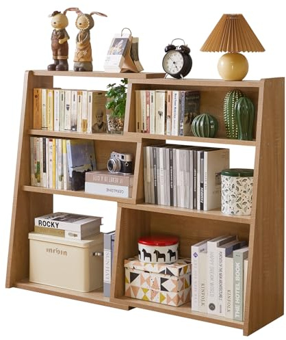 Aibiju Estantería Extensible de Madera, Organizador de 3 Niveles, de pie, con Forma de Cubo, para Sala de Estar, Oficina y Comedor, Roble YD-BC005R