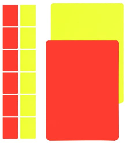 Zerodeko Set 14 Pezzi Carte Arbitro Calcio in PVC Carte Rosse e Gialle per Arbitro Sportivo Accessorio Portatile per Partite e Tornei Ufficiali