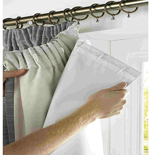 rejuvopedic SRC 66 width x 72 drop, Blackout Thermal Curtain Lining ***Now Includes 20 Curtain Hooks ***