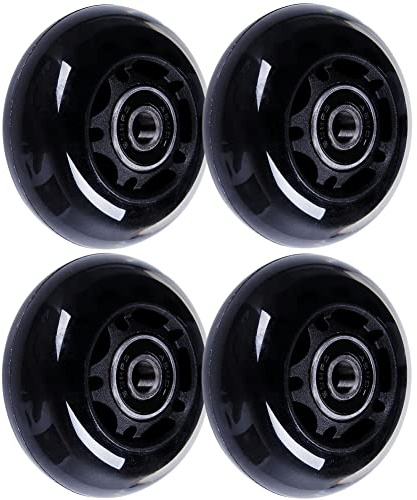AOWISH 64mm Inline Skate Wheels, Roller Blade Wheels, 4-Pack (Black)