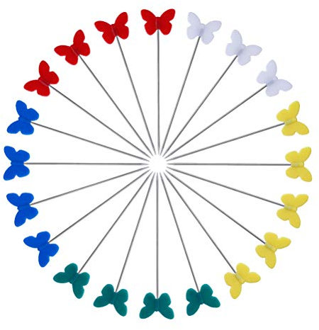 Healifty 100 stücke Flache Schmetterling Kopf Pins Quilten Nähen Pins Gerade Pins für DIY Nähen Handwerk