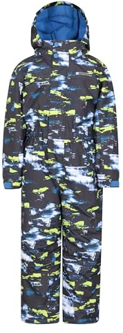 Mountain Warehouse Cloud Kids Snowsuit - Waterproof, Adjustable, One Piece Jumpsuit with Taped Seams & Fleece Lining, Girls & Boys - Winter, Ski & Rain Mixed (Printed) Kids Size 2-3 Years