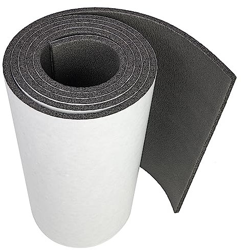 HASKYY 0,5QM Premium Dämmmatte Akustikmatte selbstklebend Auto Wohnwagen Schallschutzmatte Schaumstoffrolle Mattenrolle 25x200x0,6 cm Feuerfest Wasserdicht Schaumstoffplatte Moosgummi