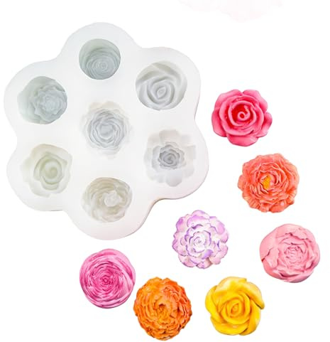 YRIHJIXQ Stampi per candele Stampo in silicone per fiori stampo per cioccolato fondente rosa fiori