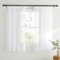 KGORGE Kurzstores Gardinen mit Kräuselband Vorhang Weiß Transparent 2er Set H 145 x B 140 cm Voile Gardine für Kleine Fenster Küchengardinen Durchsichtige Vorhänge Weiss Sheer Curtains