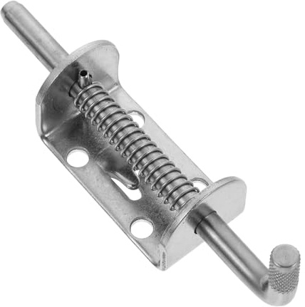 Alipis Verrou à Ressort en Acier Inoxydable 8 MM Loquet de Porte Robuste L Serrure à Pêne pour Portail Accessoire de Quincaillerie Extérieur pour Porte de Cour et Boîte à Outils