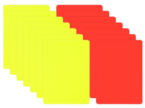 FOYTOKI Carte Arbitro Calcio 14 Pezzi in PVC Alta visibilità per Arbitri e Giudici in Competizioni e Allenamenti di Calcio