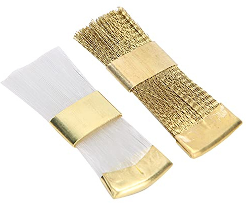 Generic Fil de Cuivre Nail Art Forets Nettoyant 2 Pièces Brosse de Nettoyage Efficace pour Accessoires de Manucure Petite Taille
