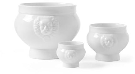 HENDI Bol, tasse, avec tête de lion, pour petit-déjeuner, soupes, céréales, desserts, fruits, convient au lave-vaisselle et micro-ondes, 0.5L, ø138x(H)95mm, léger, porcelaine blanche