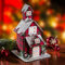 Dekoleidenschaft LED Dekofigur Kirche rot kariert, 30 cm hoch, Weihnachtsdeko mit Kunst-Schnee und Beleuchtung, Winterdeko, Leuchtdeko, Adventsdeko