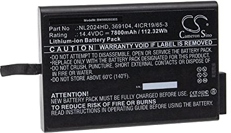 vhbw Batería Recargable Compatible con MetOne Lasair III 5100 tecnología médica (7800 mAh, 14,4 V, Li-Ion)