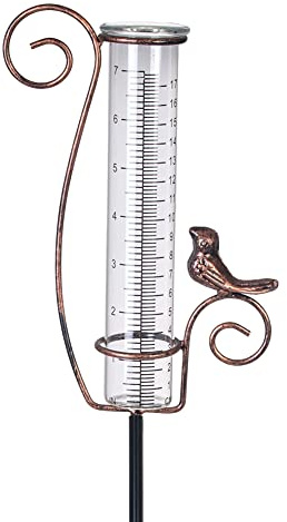 HOBYLUBY Rain Gauge Outdoor, 7 Inch Rain Gauges for Measuring Precipitation, Garden Yard Decor