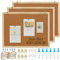 ASelected 3er-Set Pinnwand Kork 30 x 40 CM, Kleine Pinnwand mit Holzrahmen, Pinwand Korktafel für Zuhause, Büro, Café, Schule