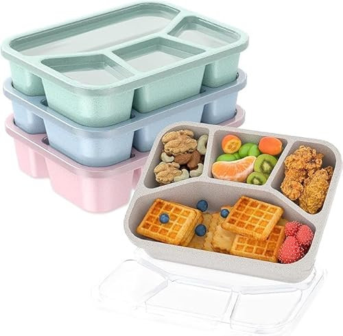 Woplagyreat Brotdose Lunchbox 4 Set Erwachsene Bento Box Mit Fächern Lunch Brotdosen Brotbox Brotzeitbox Frühstücksbox Essensbox Butterbrotdose Vesperdose Brotbüchse Frühstück Jausenbox