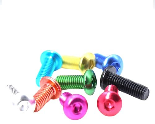 10 unids/lote M6x20/25/30/40 tornillos de cabeza hexagonal de aleación de color Aluminio, tornillos de cabeza semicircular, pernos de cabeza de seta, Verde