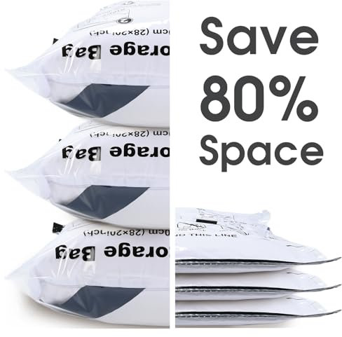 Accenter Vakuumbeutel für Kleidung 9 Stück, Vakuumbeutel für Bettdecken Platzsparend um 80%, geeignet für Umzüge, Reisen und die Organisation saisonaler Kleidung