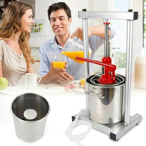HOTAPEPU Cucciolo di Grande capacità, Frutta da 12 Litri, Pressa per Frutta, Elicottero, Mulino da Frutta, Pressa di Mele, Pressa per Vino per Vino/Sidro ~/