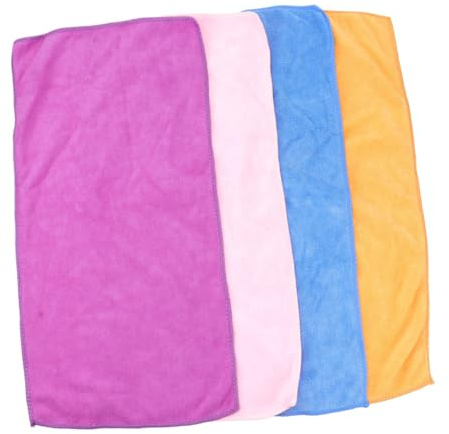 Serviette de Toilette 4 Pièces en Fibre de Bambou, pour Garçon et Filles | Absorption D'eau, Usage Protecteur et Doux Peau, Style Simple à Motif, pour Bébés et Nouveaux Parents Couleur Aléatoire