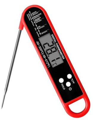 Meat Thermometer Probe For Food Cooking, Digital Temp Probe For Kitchen -50~300℃ Foldable Temperature Probe Bakery And Dairy Products Instant Read Food Thermometer For Water Liquid Air Fryer