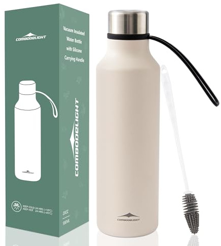 Combo Delight Thermos 580 ml – Borraccia isolata in acciaio inox con manici per bevande calde e fredde, leggera, a prova di perdite e con spazzola per la pulizia, ideale per viaggi, fitness, ufficio