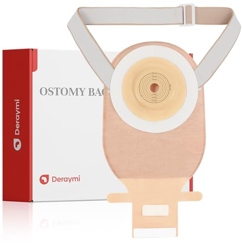 DERAYMI 10 Pcs convexe poche de colostomie la Une ceinture, convexe sac de stomie de tout - en - un de stomie pour la peau irrégulière de ride inégale stomie irrégulière, Taille 15-45mm