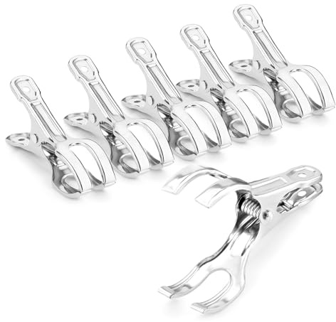 Samhopo Upgrade Large Garden Clips, Stainless Steel Greenhouse Clamps for 3/4'', 1'', 2'' Pipes, Strong Grip Garden Clamps for Greenhouse Hoop, Heavy Duty Row Cover Clips for Netting, 24PCS