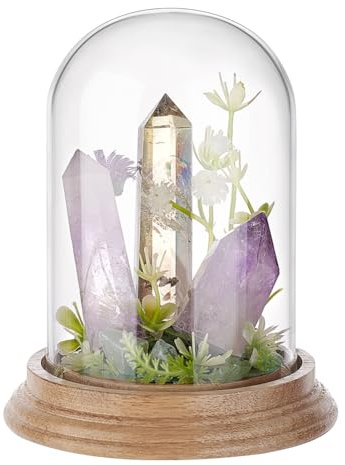 PH PandaHall 10.7x14cm Cloche Dôme en Verre Cloche en Verre Transparente pour Décoration de Table Centre de Table pour Boule à Neige à Faire Soi Même Brun Clair