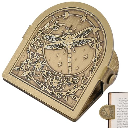 craspire Clip pour Carnet de Voyage Libellule Motif Fleur Plante Insecte Style Vintage en Métal Laiton avec Pince Décorative pour Page de Classeur Marque Page pour Agenda de Voyage TN Carnet