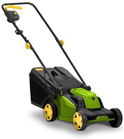 FIELDMANN FZR 2021-E - Cortacésped manual eléctrico (potencia de 1200 W, ancho de grabación de 32 cm, cesta de plástico de 30 l con indicador de llenado)