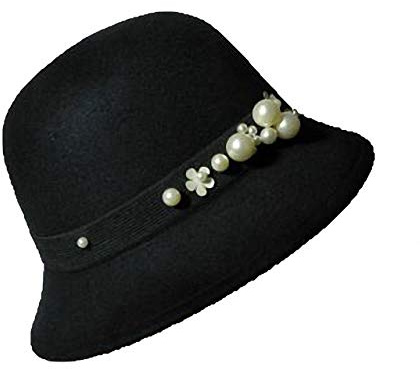 Tobe-U Seau de Couleur Unie Cloche avec Chapeau Melon Fedora Floppy Derby Vintage Chapeau Artificiel en Feutre pour Femmes