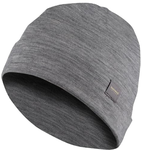 MERIWOOL Kids Merino Wool Beanie Hat - Warm, Breathable Unisex Children Knit Cap for Boys and Girls Gray Heather