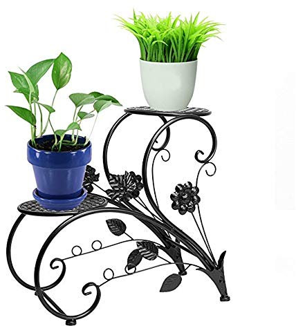 ChengBeautiful Puestos De Flores Tenedor De Los Bonsais del Soporte De Exhibición De La Decoración De La Terraza del Jardín De La Familia De La Planta del Metal Soporte Tiesto Flor