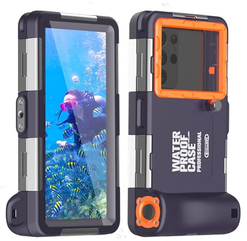 Professionelle 15m/50 ft Schnorchel-Unterwasser-Handyhülle mit Lanyard, Tauchen Schwimmen für Telefonbildschirm in der Größe 4,7-6,9 Zoll, Foto Video wasserdichtes Gehäuse für iPhone Samsung usw.