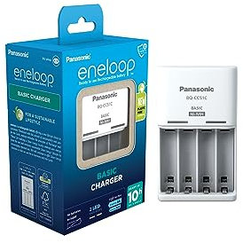 eneloop Basic Cargador, para 2 o 4 Pilas Recargables AA/AAA, 10h de Tiempo de Carga, 6 Funciones de Seguridad