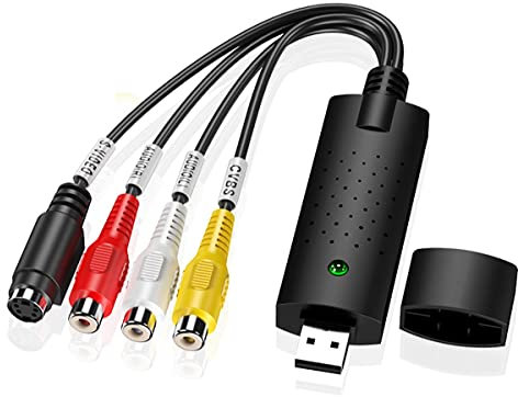 Capturadora Convertidor Video y Captura de Audio USB que Convierte analógico a Digital - Incluye Adaptador VHS TV DVD para Mac Windows