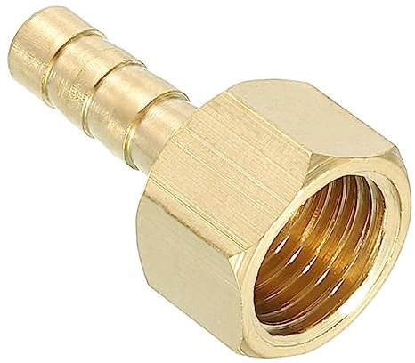 M METERXITY 2 Paquet Laiton Droit Barbillon Tuyau Raccord - pour Transporter Huile Liquide Gaz, Appliquer à Extérieur/Industriel (6mm Barb, G1/4 Femelle)