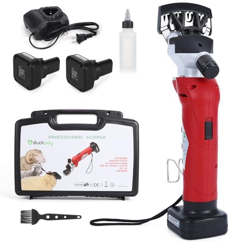 DUCKBOY Rechargeable Animal Pet Hair Clipper Groomer Shears 380W 18V for Animal, Goats, Cattle, Farm Livestock Pet, Hair Shaving