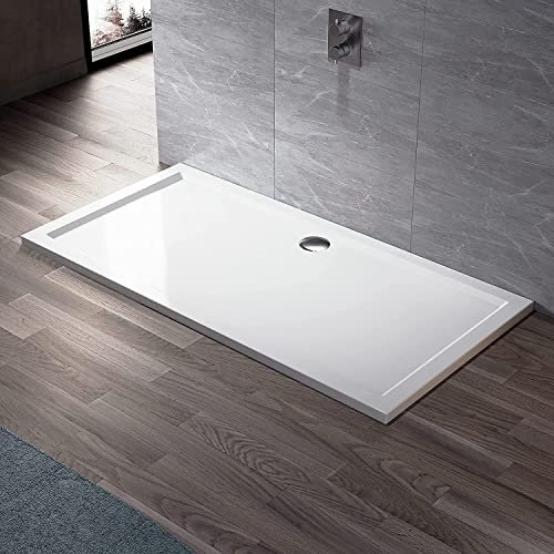 ELEGANT 1200 x 900 x 40 mm Stone Tray for Shower Door and Shower Enclosure Cubicle + Waste Trap - Rectangular