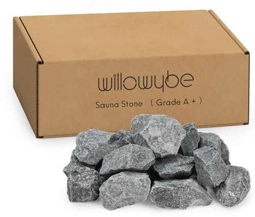 WILLOWYBE Sauna Stone Rock Grade A+ Roughly 35lb/16kg, Sauna Accessory