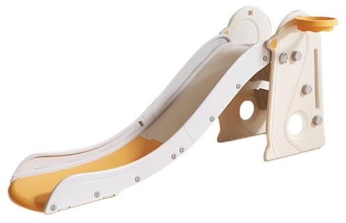 CHIIRAKU Kinder Rutsche & Kletterset mit Basketballkorb – Faltbar, rutschfeste Stufen, 175 cm, bis 60 kg Tragfähigkeit